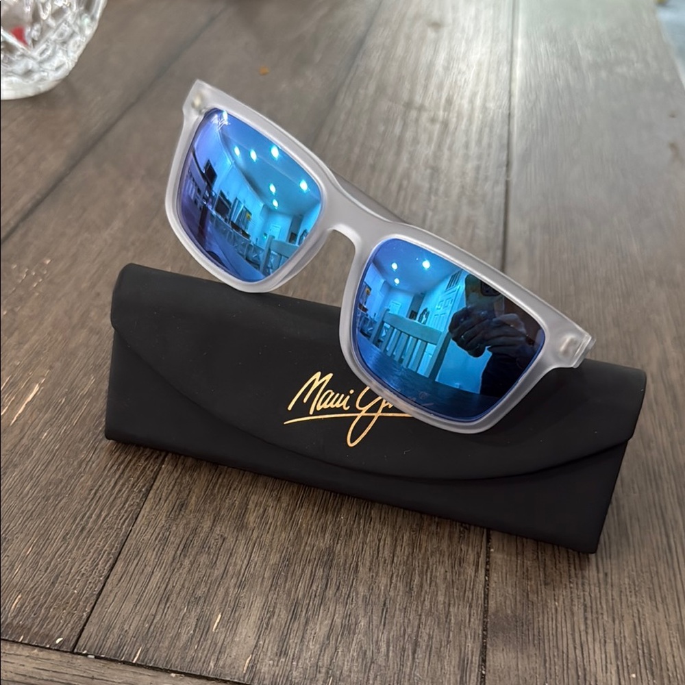 Maui Jim Clear Frame Sunglasses with Blue Lenses